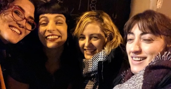 Roser Amills con lucia salcedo y Cami Ananda, junto a Marta Ortega, en El coleccionista.