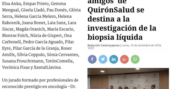 Roser Amills, Terapia d’Amics, Belén Marron, Carme Barceló, El Corte Inglés, Jordi Romañach, Quirónsalud, Catalunya Press