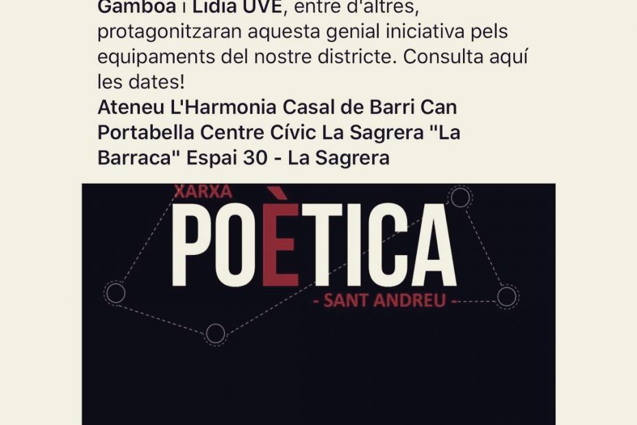 Roser Amills Cartell Taller Centre Civic La Barraca Itinerari Poetic