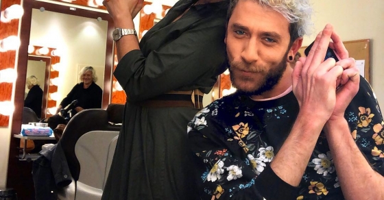 Roser Amills con Josep Salmeron a IB3 televisio