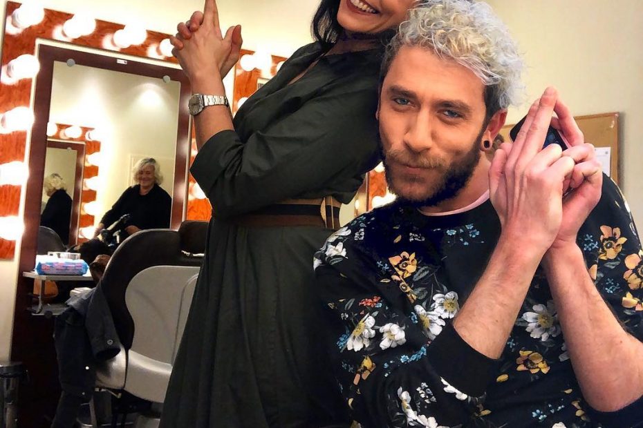 Roser Amills con Josep Salmeron a IB3 televisio