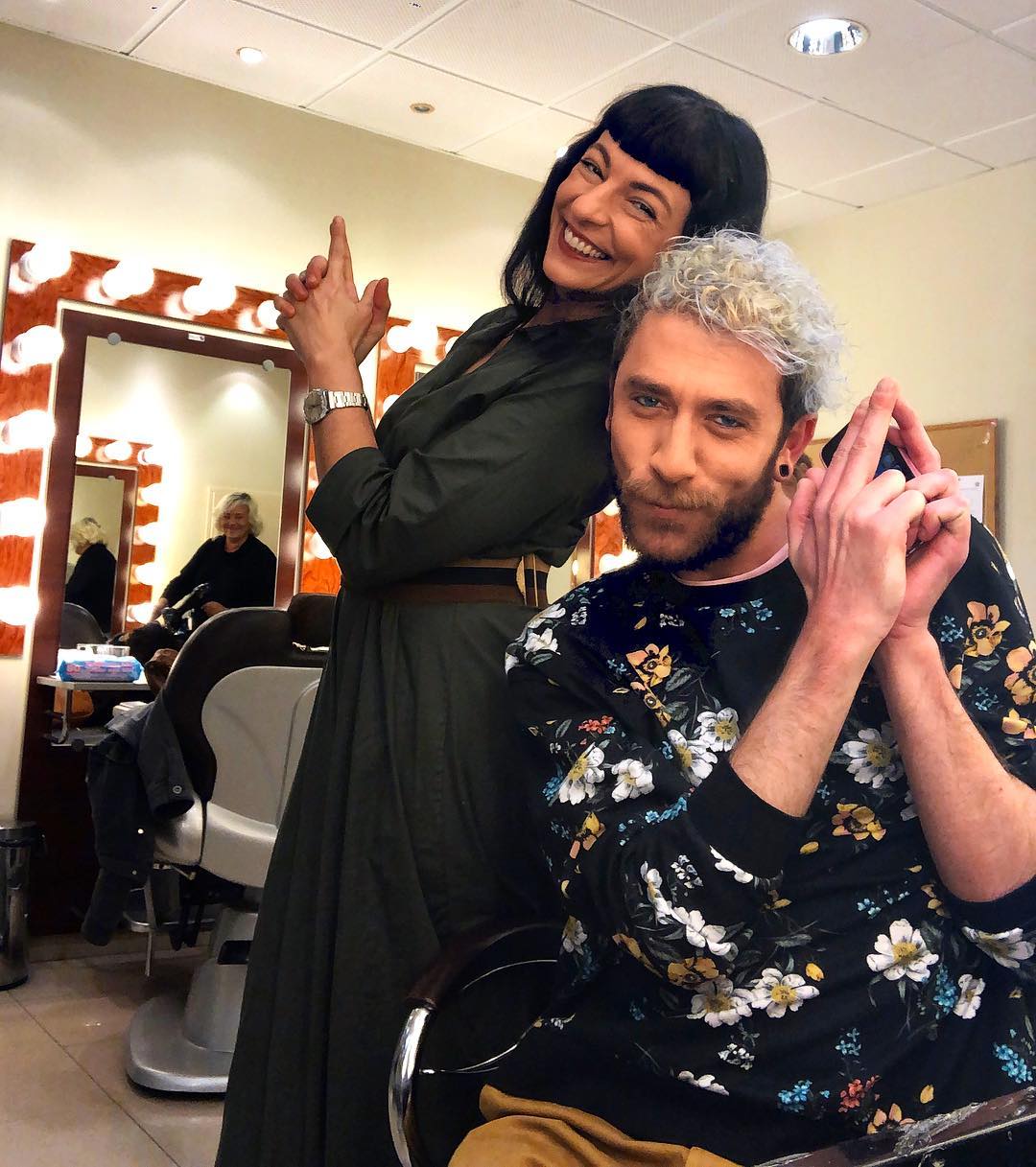 Roser Amills con Josep Salmeron a IB3 televisio