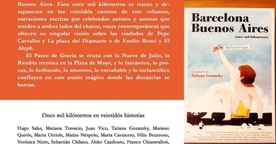 Roser Amills en la antología de la editorial argentina Baltasara Editora: contratapa de Once Mil Kilómetros, edición argentina. Ya falta menos 2 Antologia barcelona buenos aires trampa editorial