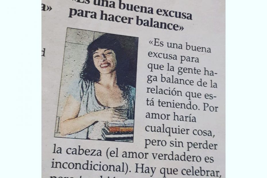 Hoy, en Ultima Hora de Mallorca, Roser Amills habla de amor y de San Valentin