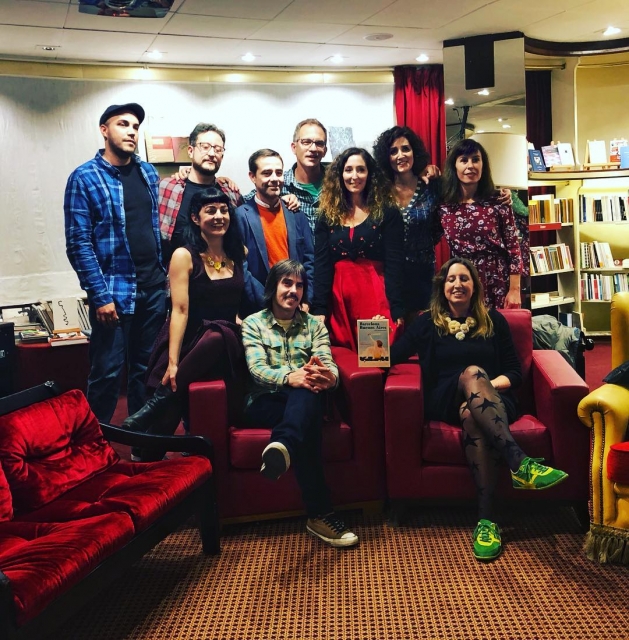 Ayer, en la libreria Nollegiu, hablamos y celebramos la presentacion de Barcelona–Buenos Aires, con Trampa Ediciones y los autores y participantes Diego Gandara, Graziella More, Jebluss, Tatiana Goransky, Victor Nieto y Matias Nespolo