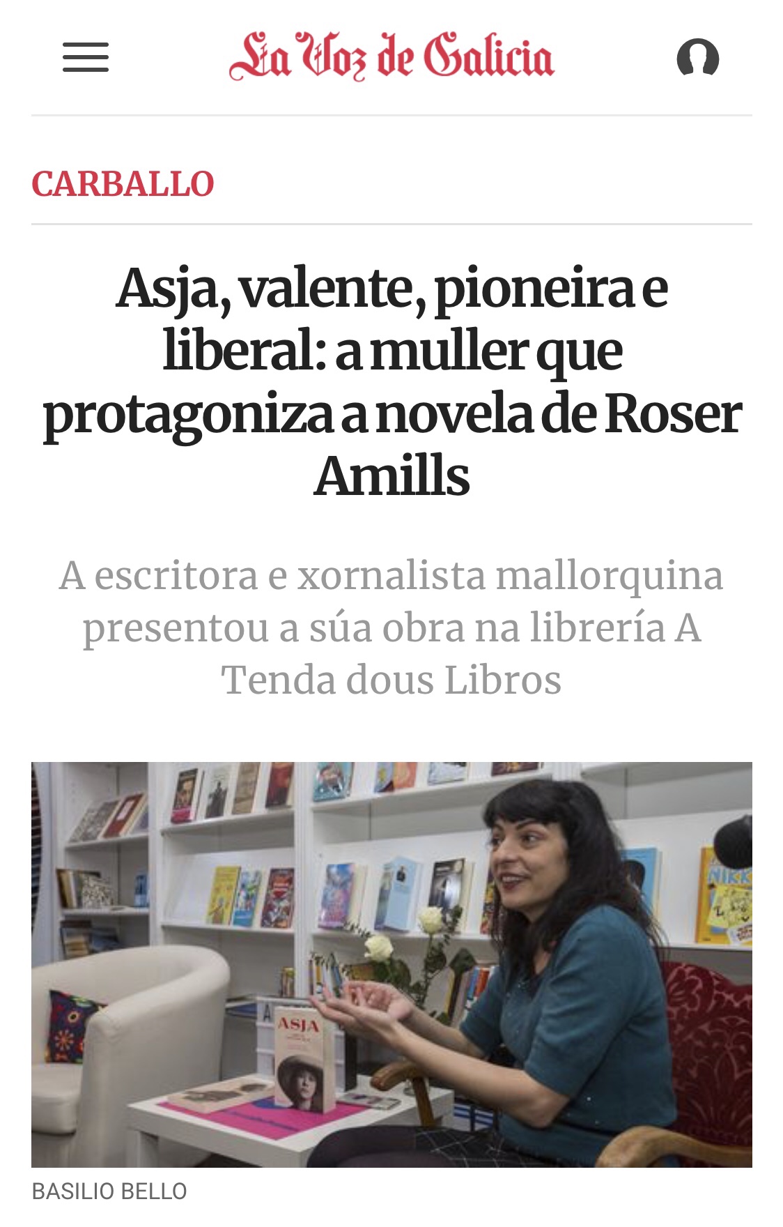 La Voz de Galicia | Asja, valente, pioneira e liberal: a muller que protagoniza a novela de Roser Amills