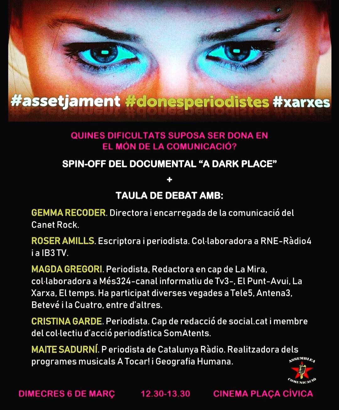 Roser Amills a la Universitat Autònoma de Barcelona per parlar de dones i comunicació. Compartirem conversa amb Gemma Recoder, Magda Gregori Borrell, Cristina Garde i Maite Sadurní.