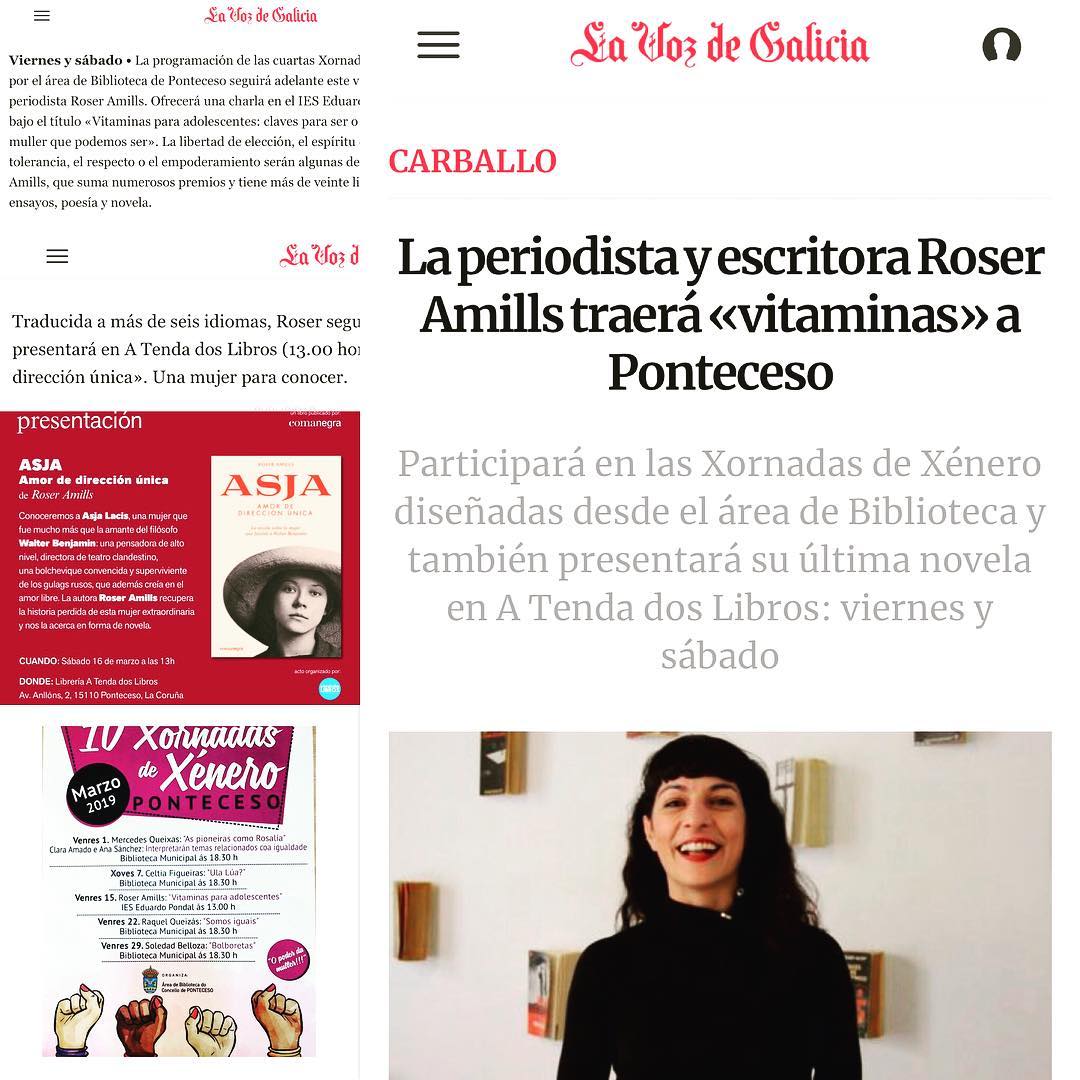 Roser Amills presenta en Ponteceso, en A tenda dos libros, su novela sobre la dramaturga letona Asja Lacis. De la mano de Julia Urés Villar.