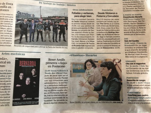 Roser Amills presenta en Ponteceso, en A tenda dos livros, su novela sobre la dramaturga letona Asja Lacis