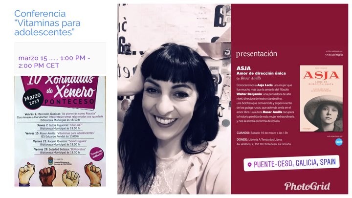 Viernes y sábado estaré en Galicia, en las Xornadas de Xénero de Ponteceso, con Atenda Dos Libros y Julia Ponteceso, con el apoyo del Concello de Ponteceso y la editorial Comanegra, en torno a Asja Lacis
