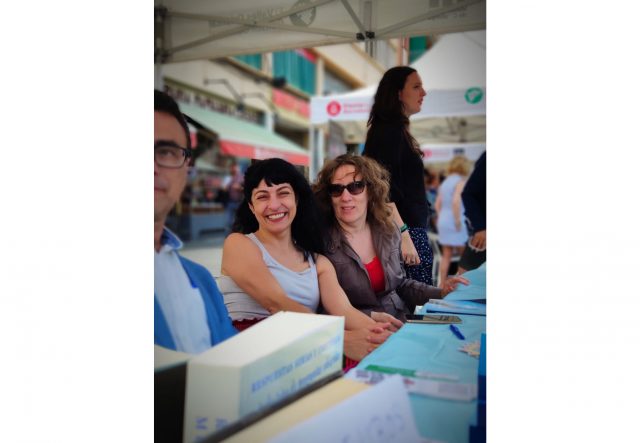 Roser Amills en la I Feria del Libro de La Llagosta, 2019 con Resistencia Literaria