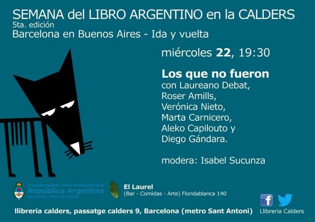 Participo en la Semana del libro argentino en Llibreria Calders de Barcelona