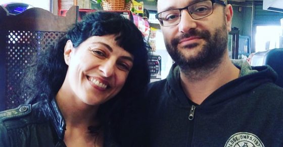 Roser Amills, I Feria del Libro de La Llagosta, 2019 con Jose Ramon Vera Torres autor de Resistencia Literaria