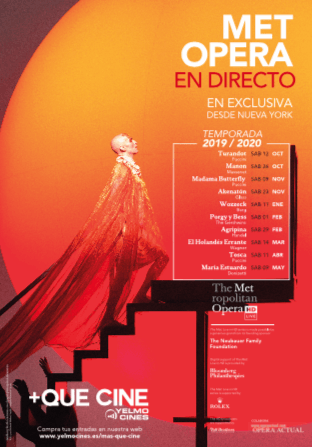 Asisto a la inauguración de la nueva temporada MET Ópera 2019 / 2020 en Yelmo Cines gracias a +Que Cine