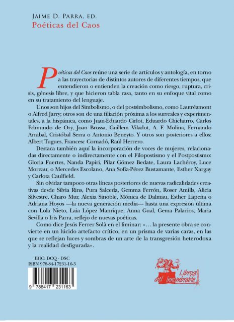poeticas del caos antologia libros del innombrable lista de autores postistas