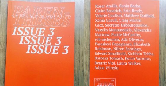 Revista Parentheses Issue 3 Antologia Poemas De Roser Amills