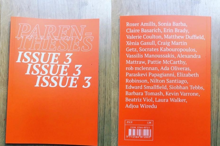 Revista Parentheses Issue 3 Antologia Poemas De Roser Amills