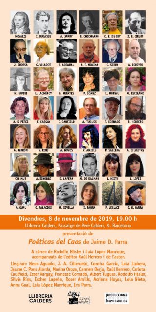 08-11-2019 | Presentación de la antología "Poetas del caos" en la Llibreria Calders