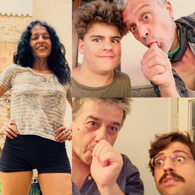 Hijos de Roser Amills, marcel manzanares amills y juan felix garcia amills, con sus padres