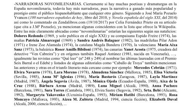 ESCRITORAS NOVOMILENARIAS. ERUDITAS DEL XXI (por Jesús V. Magdalena Carreres, marzo 2019)