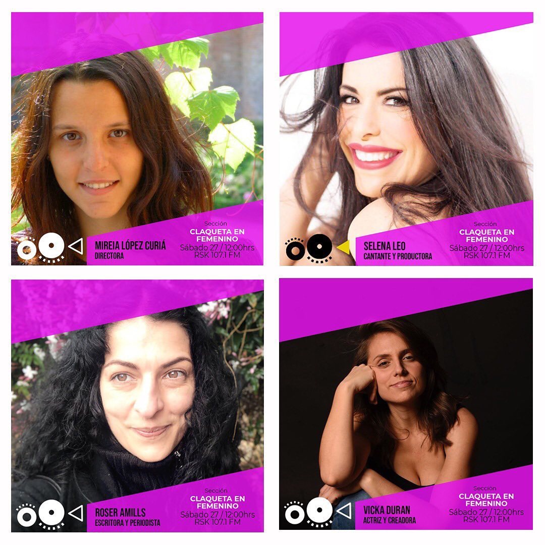 Cita de Roser Amills con La cinemoteka de Radio RSK + Conofest. Este SÁBADO 27 a las 12:00h, en directo, Claqueta en femenino