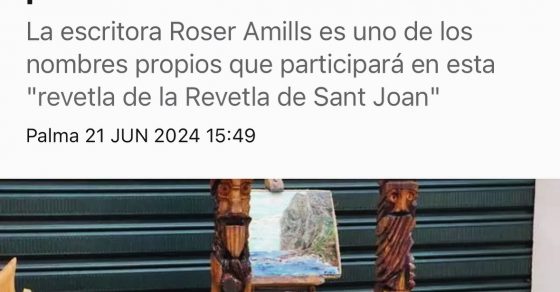 Diario de Mallorca: la escritora Roser Amills es uno de los nombres propios que participará en esta "revetla de la Revetla de Sant Joan" - Roser Amills, escritora mallorquina