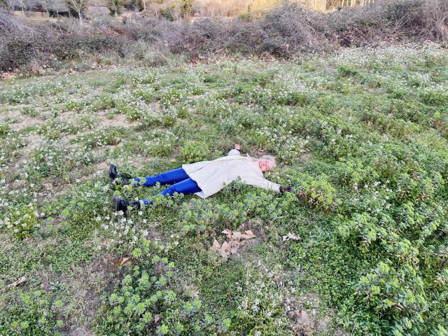 Retrato De Roser Amills Escritora Mallorquina Tumbada En El Campo