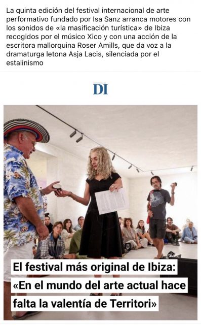 Diario de Ibiza: así fue la inauguración de Roser Amills del festival Territori con "Hilo de voz" - Roser Amills, escritora mallorquina
