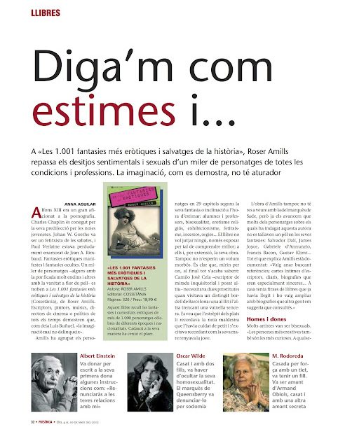 Entrevista a Roser Amills a la revista presència per l'assaig 1001 fantasies