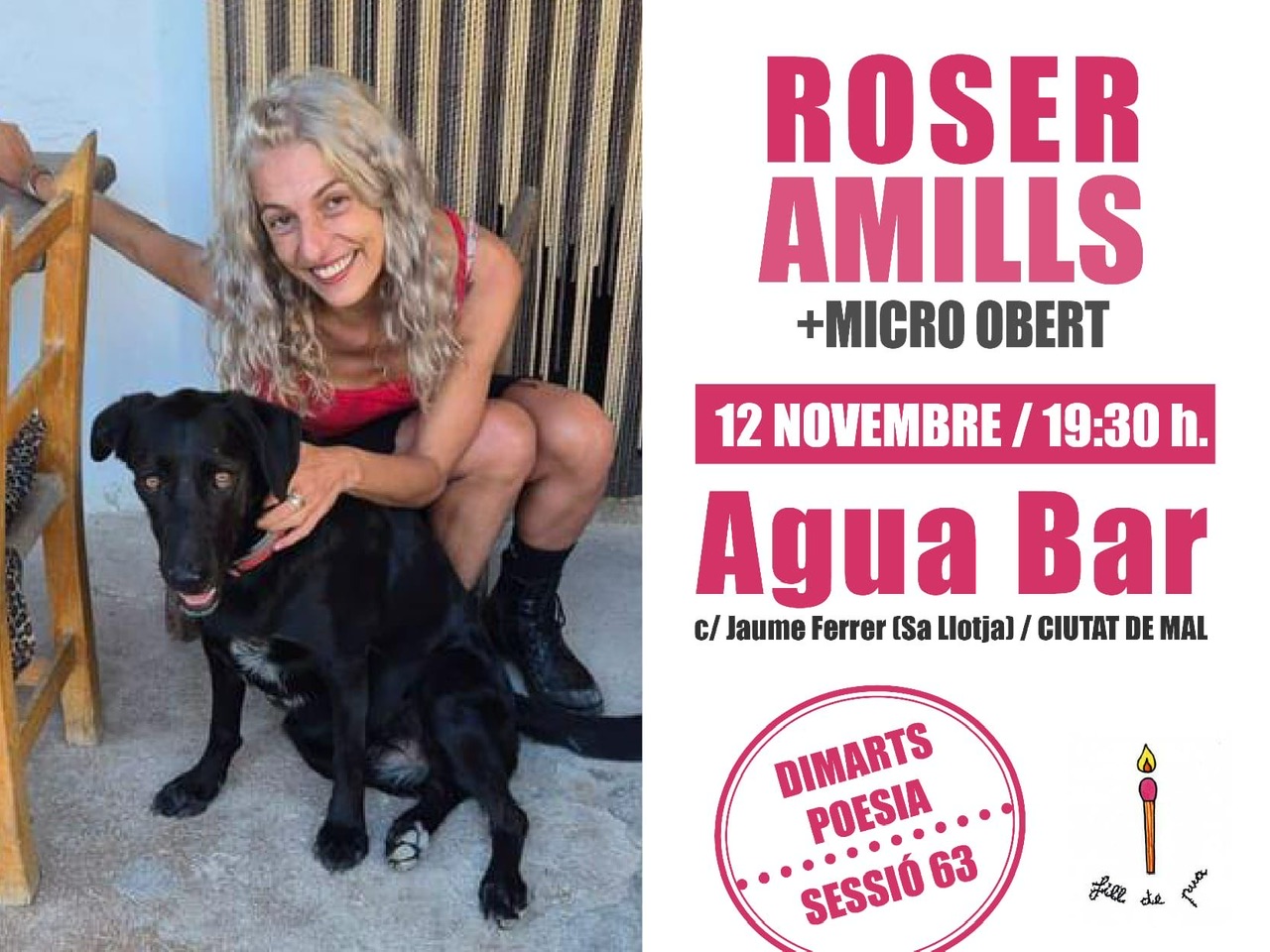 Roser Amills recita en el Agua Bar de Palma