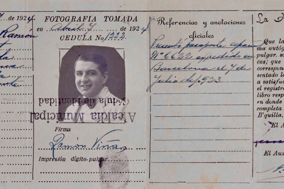 cédula de identidad de ramon vinyes i cluet