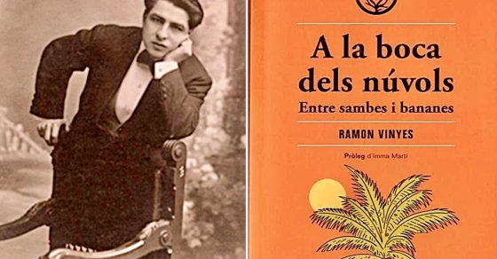 Ramon Vinyes joven y su libro A la boca dels núvols. Entre sambes i bananes