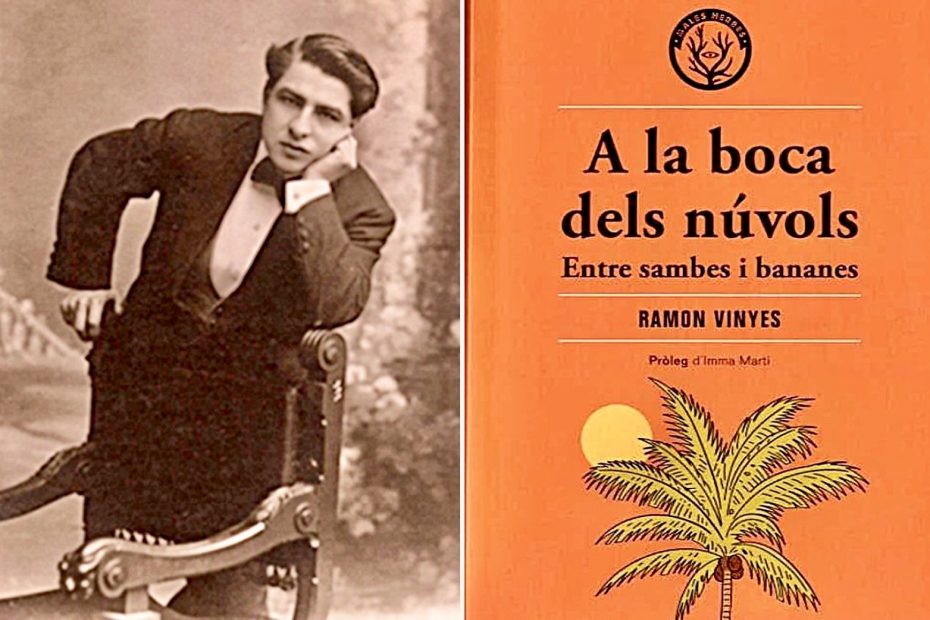 Ramon Vinyes joven y su libro A la boca dels núvols. Entre sambes i bananes