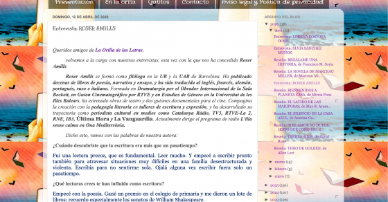la orilla de las letras entrevista roser amills