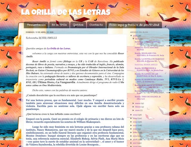 la orilla de las letras entrevista roser amills