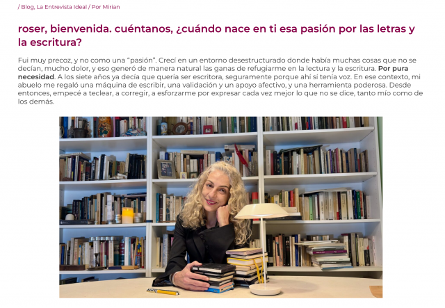 Mirian Romero Entrevista A Roser Amills Blog