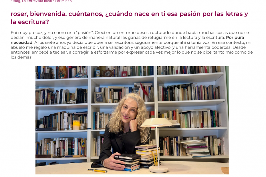 Mirian Romero Entrevista A Roser Amills Blog