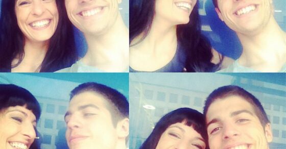 Roser Amills y su hijo mayor, Marcel, sonríen juntos en cuatro fotos
