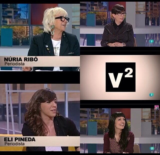 Mosaico de pantallazos de Vespre a La 2 con Núria Ribó, Eli Pineda y Roser Amills