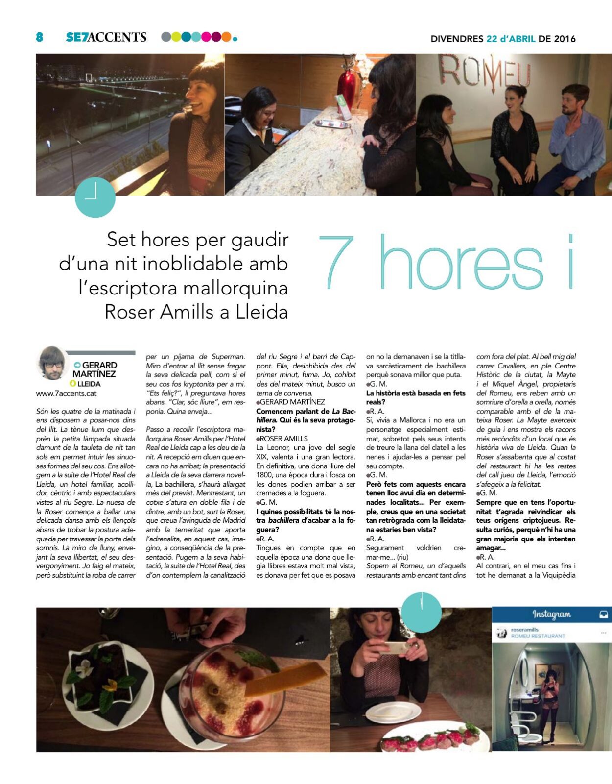 Reportaje de Gerard Martínez sobre Roser Amills en 7 Accents, página 8