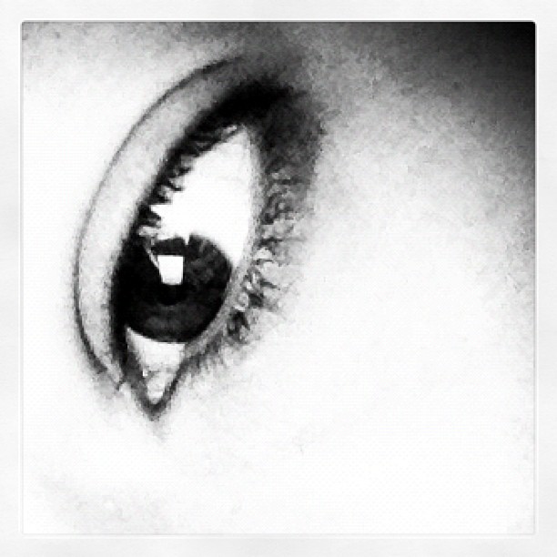 Primer plano de un ojo en blanco y negro