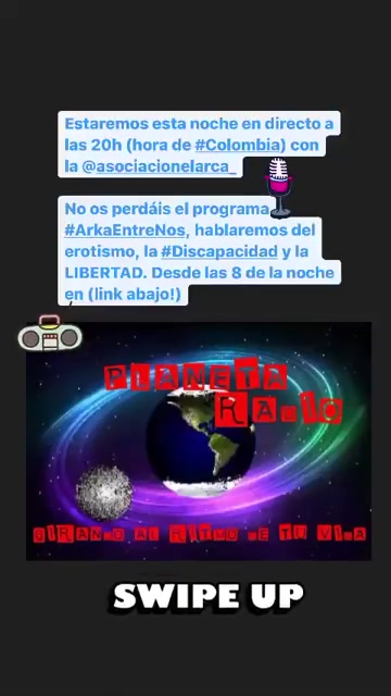 Anuncio del programa Arka Entre Nos, de la Asociación El Arca, en Planeta Radio, con Roser Amills, agosto de 2020