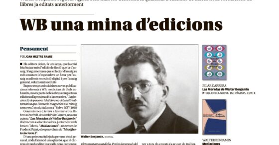 Página del suplemento Bellver de Diario de Mallorca del 25 de enero de 2018 con el artículo «La moda Benjamin. WB una mina d’edicions», de Joan Mestre Ramis, sobre tres libros de Walter Benjamin
