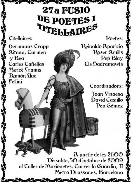Cartell de la 27a Fusió de poetes i titellaires, 2009