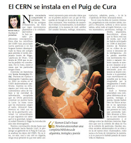 Columna de Roser Amills «El CERN se instala en el Puig de Cura» en Última Hora, 17 de julio de 2012