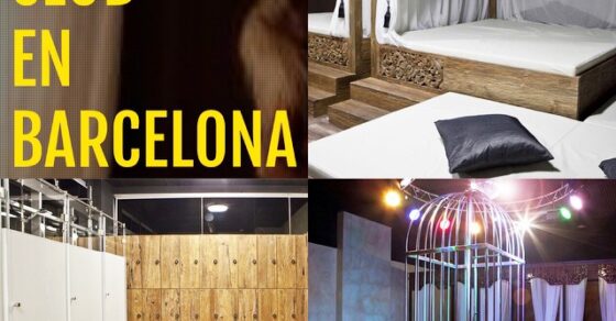 Captura de la web del Udara Swinger Club con el texto «Club en Barcelona» y fotos de sus salas