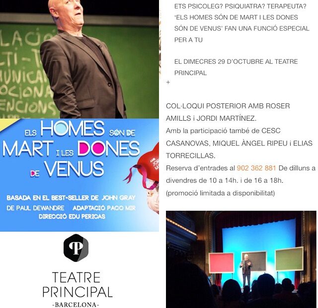 Cartel del coloquio con Roser Amills y los actores de Polònia tras la función en el Teatre Principal