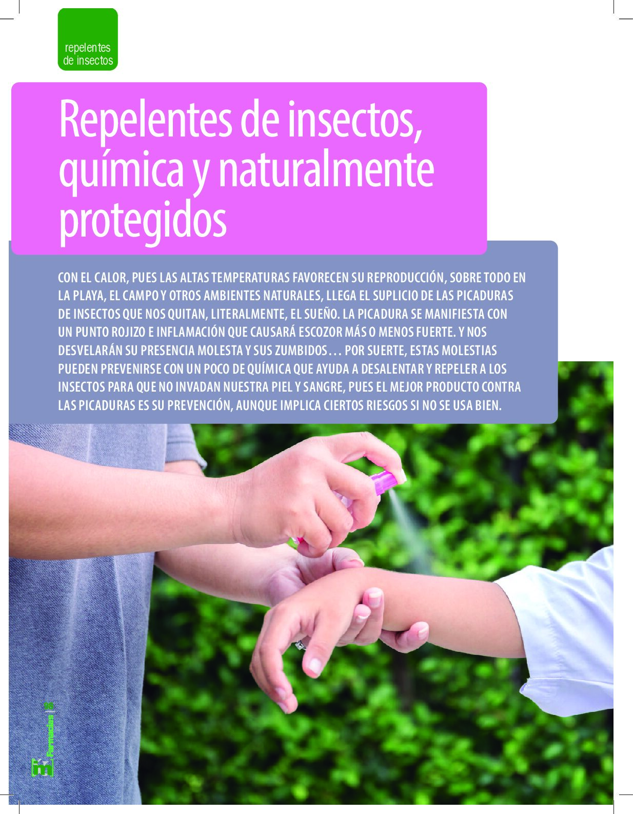 «Repelentes de insectos, química y naturalmente protegidos», reportaje de Roser Amills en IM Farmacias (2022)