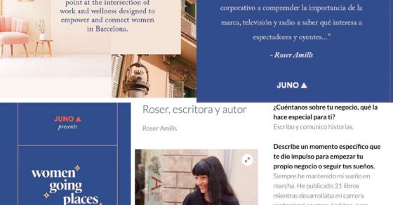Entrevista a Roser Amills en la serie Women Going Places de Juno House, septiembre de 2020