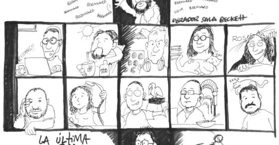 «La última obra mala», vinyeta de Martí Torras sobre el curs de Gabriel Calderón a la Sala Beckett (2020)